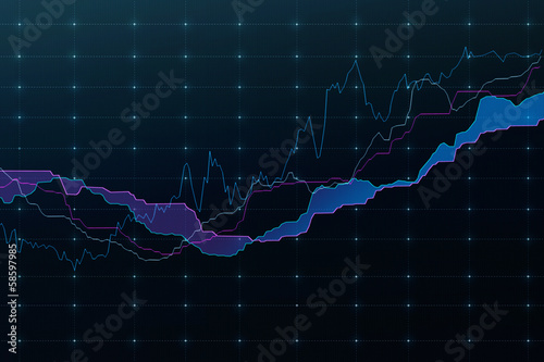 Illustration: Stock market graph(blue) Stock market graph(blue)