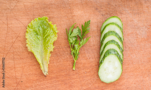 Photo: plate of salad with arugula plate of salad with arugula