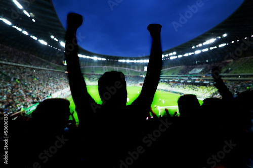 Photo: Football, soccer fans support their team and celebrate Football, soccer fans support their team and celebrate