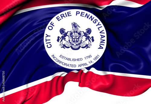 Illustration: Flag of Erie, USA. Flag of Erie, USA.