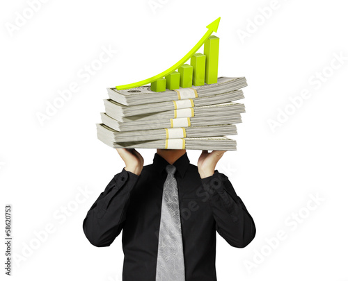 Photo: head lifting dollar businessman head lifting dollar businessman