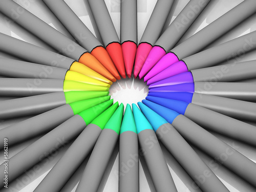 Photo: a circle of colored pencils a circle of colored pencils