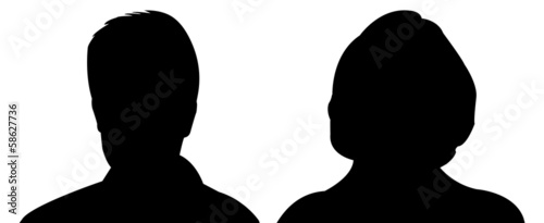 Illustration: silhouette homme et femme silhouette homme et femme