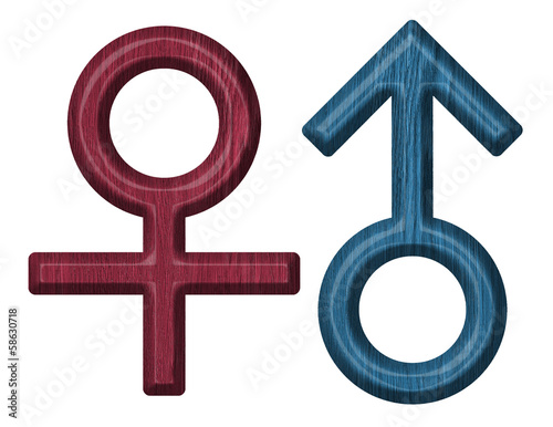 Photo: Male and female wooden signs Male and female wooden signs