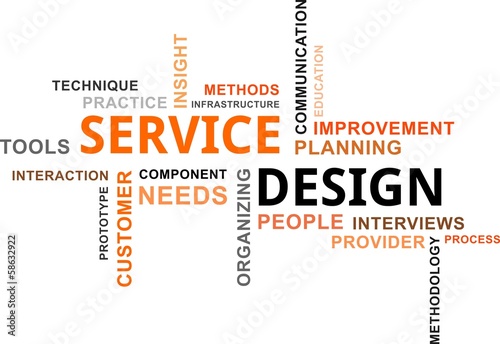 Vector: word cloud - service design word cloud - service design