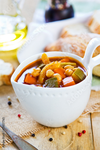 Photo: Vegetables with Chickpea soup Vegetables with Chickpea soup