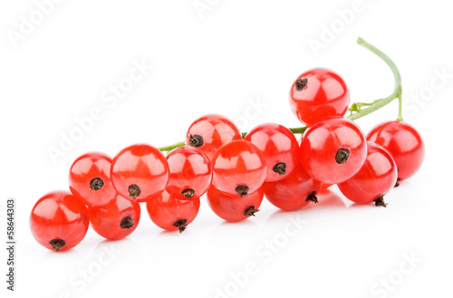 Photo: Closeup of red currants isolated on white background Closeup of red currants isolated on white background