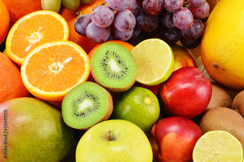 Photo: Composition with variety of fruits Composition with variety of fruits