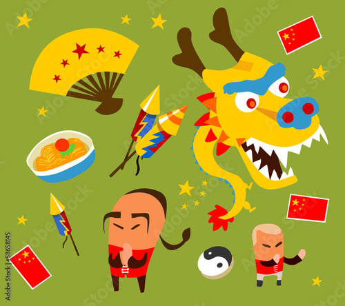 Vector: Chinese culture set Chinese culture set