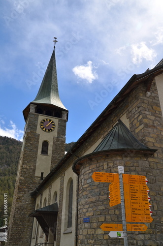 Photo: Parish Church of Saint Mauritius in Zermatt, Switzerland Parish Church of Saint Mauritius in Zermatt, Switzerland