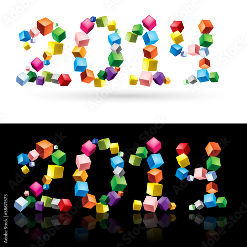 Vector: 2014 in cubes. 2014 in cubes.