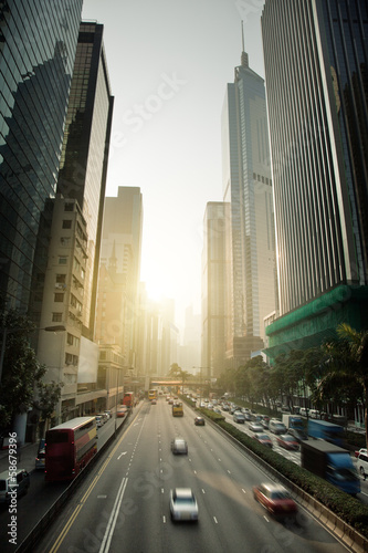 Photo: Hong Kong Business District in sunset time Hong Kong Business District in sunset time