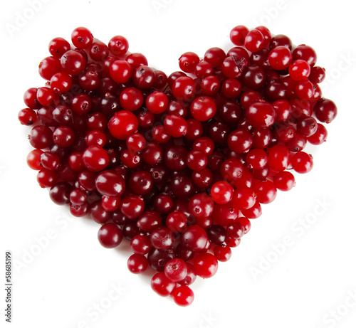 Photo: Ripe red cranberries, isolated on white. Ripe red cranberries, isolated on white.