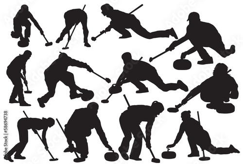 Vector: Vector curling sport silhouette Vector curling sport silhouette
