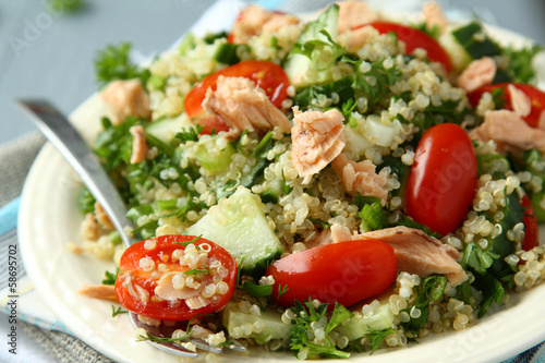 Photo: Tabbouleh salad with quinoa and salmon Tabbouleh salad with quinoa and salmon