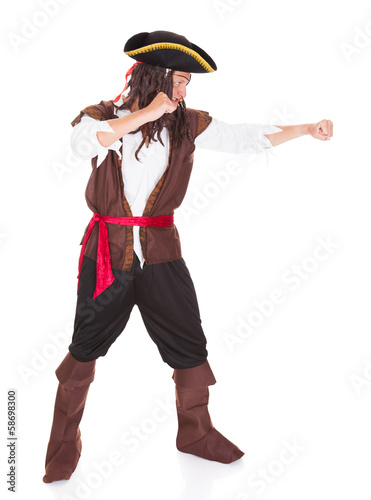 Photo: Portrait Of A Pirate Punching Portrait Of A Pirate Punching