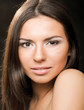A portrait of a beautiful woman isolated on black background. A portrait of a beautiful woman isolated on black background.