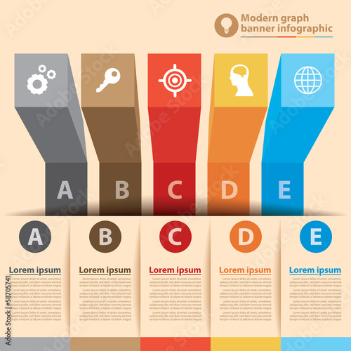 Vector: Modern graph banner infographic Modern graph banner infographic