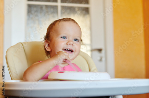 Photo: laughing eating baby laughing eating baby