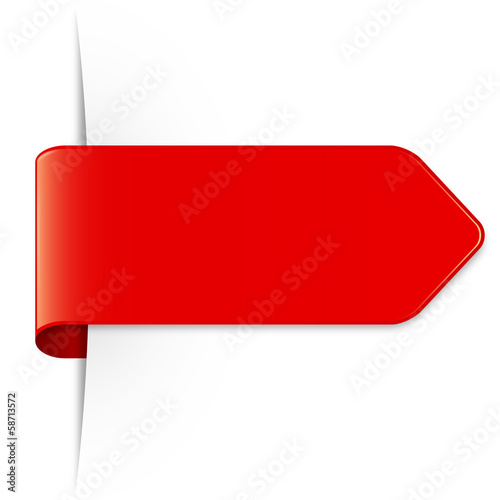 Vector: Langer roter Sticker Pfeil mit Schatten und Textfreiraum Langer roter Sticker Pfeil mit Schatten und Textfreiraum