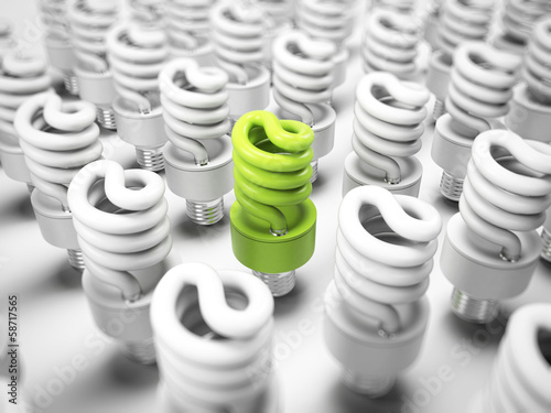 Illustration: 3d illustration of an energy saving light bulb 3d illustration of an energy saving light bulb