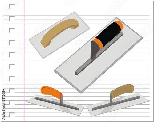 Vector: illustration building tools with on paper illustration building tools with on paper