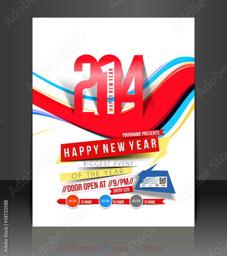 Vector: New Year Party Flyer & Poster Cover Template New Year Party Flyer & Poster Cover Template