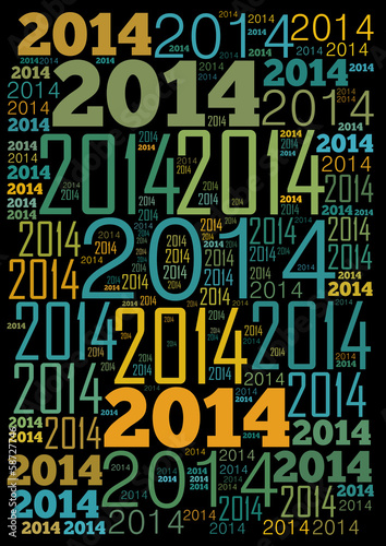 Illustration: 2014 Year word cloud holiday background 2014 Year word cloud holiday background