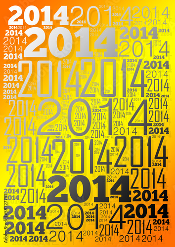 Illustration: 2014 Year word cloud holiday background 2014 Year word cloud holiday background