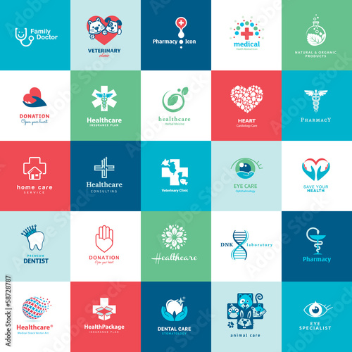 Vector: Set of icons for medicine, healthcare, veterinarian Set of icons for medicine, healthcare, veterinarian
