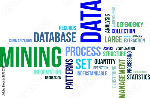 Vector: word cloud - data mining word cloud - data mining