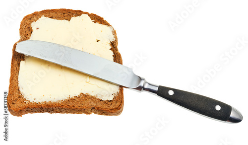 Photo: bread and butter sandwich with table knife bread and butter sandwich with table knife