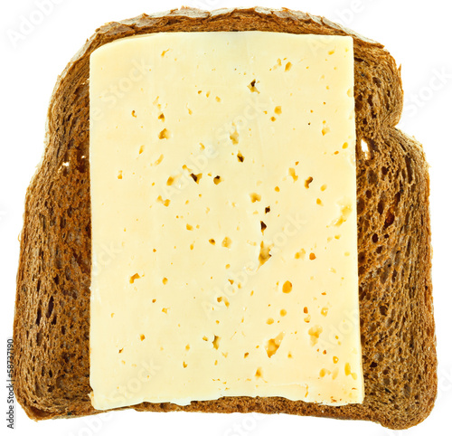 Photo: top view of bread and cheese sandwich top view of bread and cheese sandwich