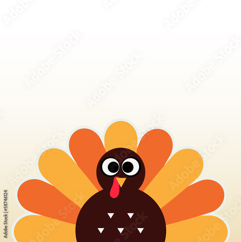 Vector: Thanksgiving colorful Turkey greeting with copyspace Thanksgiving colorful Turkey greeting with copyspace
