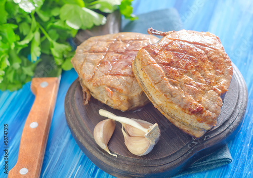Photo: steak on board steak on board