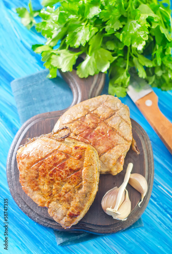 Photo: steak on board steak on board
