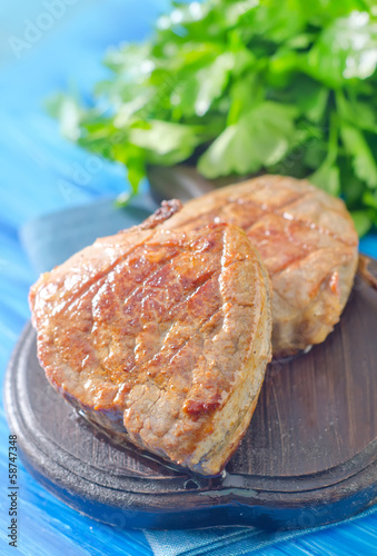 Photo: steak on board steak on board