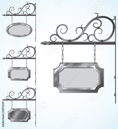 Vector: wrought iron signs for old-fashioned design wrought iron signs for old-fashioned design