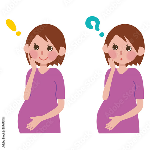 Illustration: 妊婦の表情 妊婦の表情
