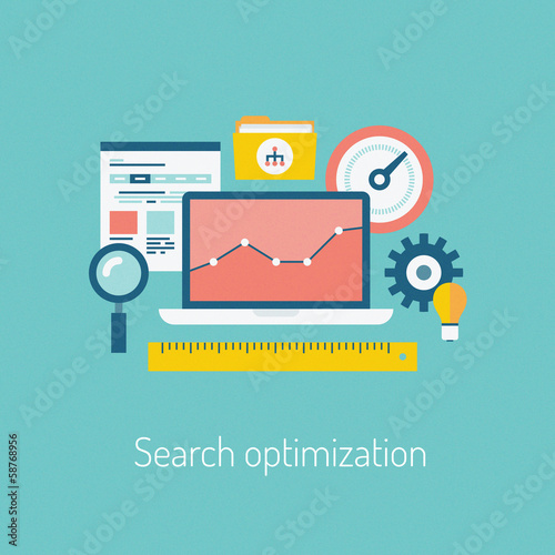 Vector: Search optimization illustration concept Search optimization illustration concept