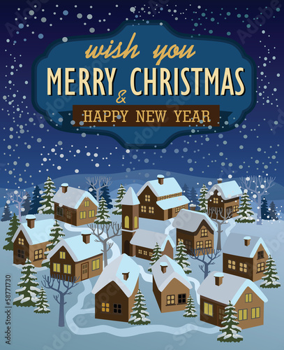 Vector: merry christmas and happy new year merry christmas and happy new year