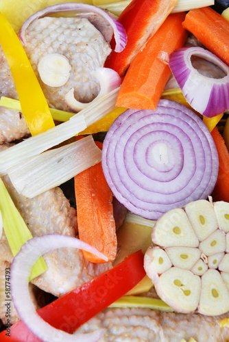 Photo: vegetables and chicken vegetables and chicken