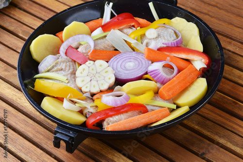 Photo: vegetables and chicken vegetables and chicken