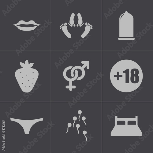 Vector: Vector black sex icons set Vector black sex icons set