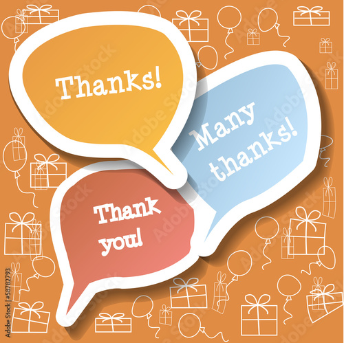 Vector: Retro clouds thank you speech Retro clouds thank you speech