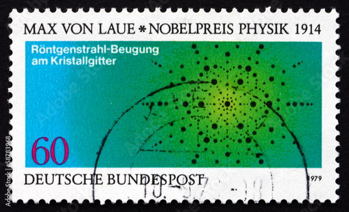 Photo: Postage stamp Germany 1979 Atom Arrangement in Crystals Postage stamp Germany 1979 Atom Arrangement in Crystals