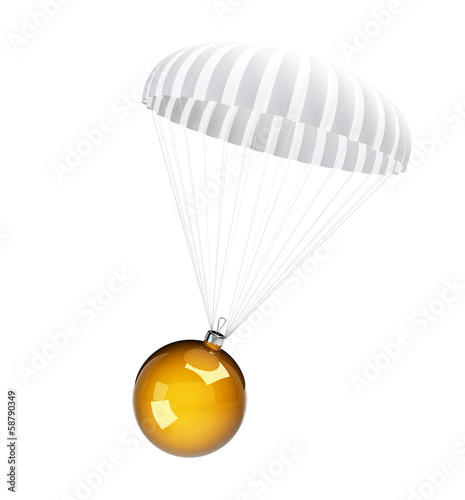 Illustration: parachute christmas glass ball parachute christmas glass ball