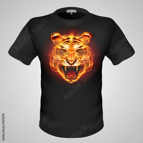 Vector: Male t-shirt with print. Male t-shirt with print.