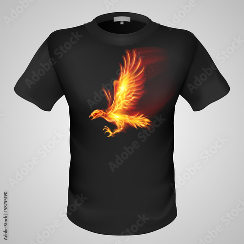 Vector: Male t-shirt with print. Male t-shirt with print.