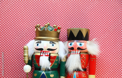 Photo: colorful nutcrackers with a polka dot background colorful nutcrackers with a polka dot background